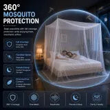 Mosquito Net — Four-sided coverage over the bed
